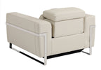 990 Divanitalia Power Reclining Arm Chair with Power Headrest in Top-grain Italian Leather - Beige - SKU 990-BEIGE-CH - view 3