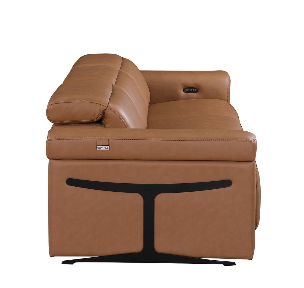 1126 Divanitalia 3-Piece Modular Power Reclining Sofa in Top Grain Italian Leather with 3 Power Recliners & Power Headrests