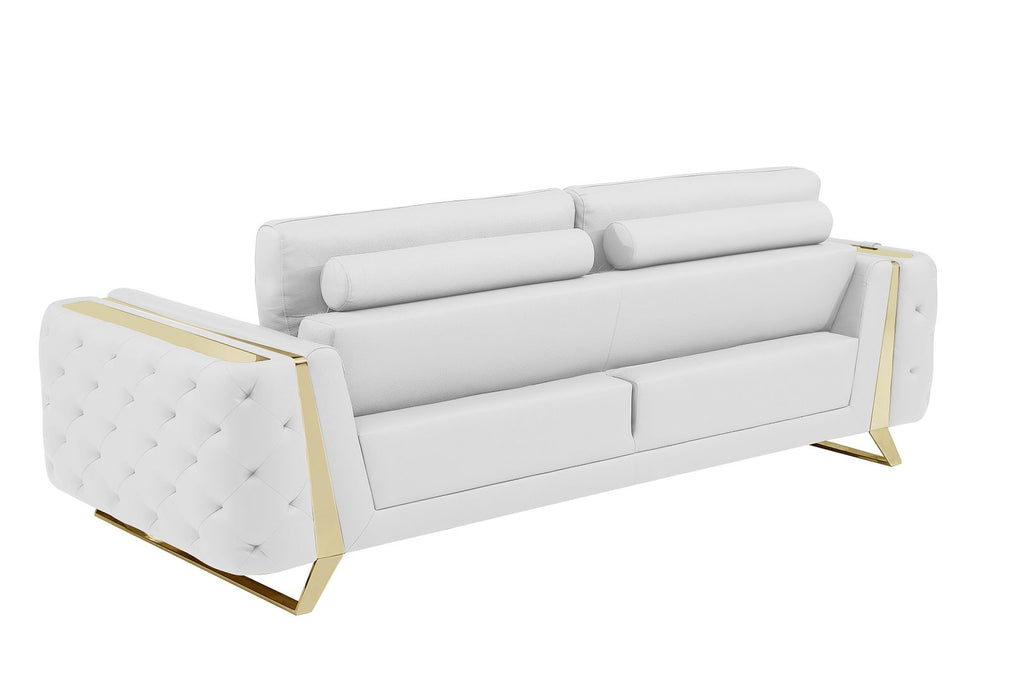 1050 Divanitalia 3-Piece Sofa Set in Top-grain Italian Leather - White - SKU 1050-WHITE-2PC - view 5