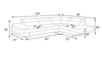 8136 Right Arm Facing Chaise with Adjustable Headrest in Genuine Leather