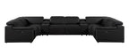 9762 Divanitalia 8-Piece U-Shaped Top Grain Italian Leather Sectional Sofa with 4 Power Recliners