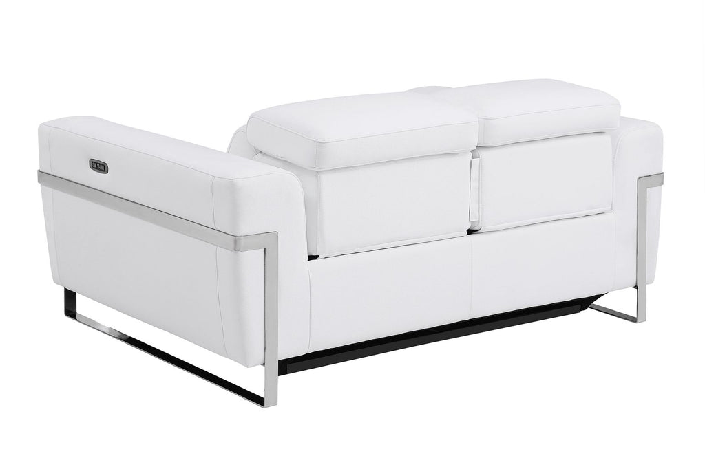 990 Divanitalia Power Reclining 2-Piece Sofa Set with Power Headrest in Top-grain Italian Leather - White - SKU 990-WHITE-2PC - view 8
