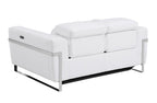990 Divanitalia Power Reclining 2-Piece Sofa Set with Power Headrest in Top-grain Italian Leather - White - SKU 990-WHITE-2PC - view 8