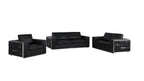 1130 Divanitalia 3-Piece Sofa Set in Top-grain Italian Leather - Black - SKU 1130-BLACK-3PC - view 2