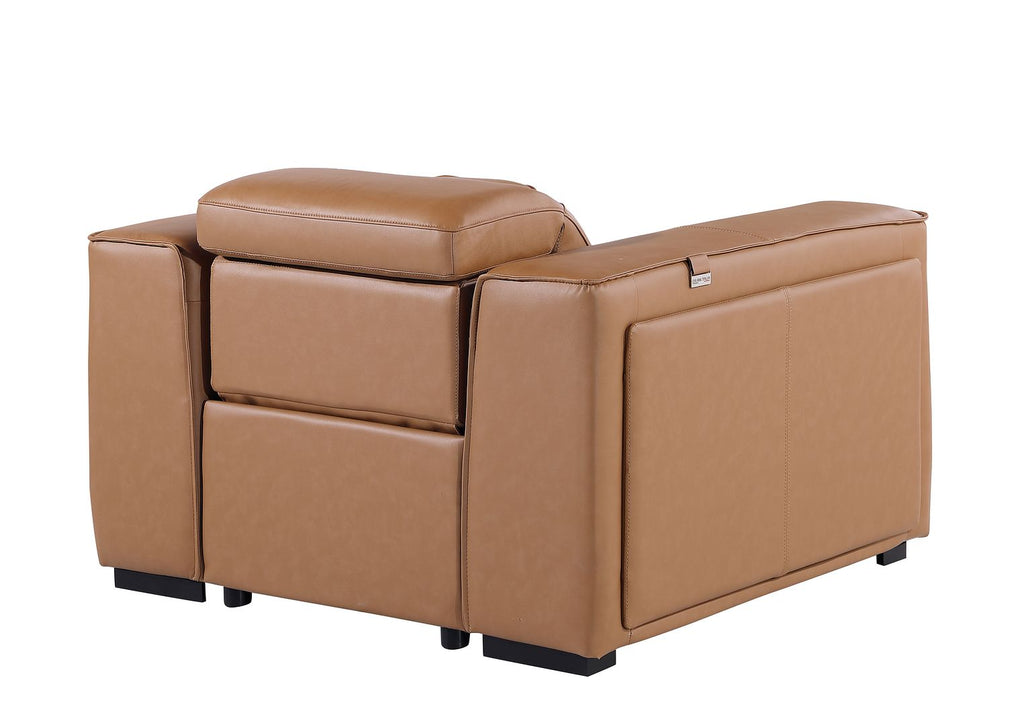 1126 Divanitalia Top Grain Italian Leather Power Reclining Chair with Power Headrests