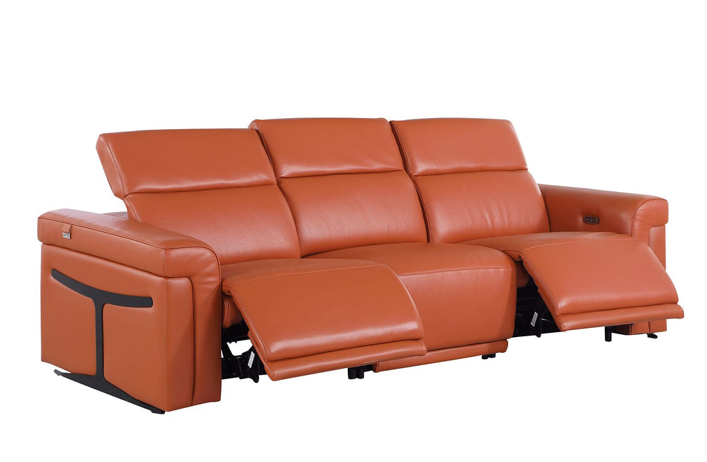 1126 Divanitalia 3-Piece Modular Power Reclining Sofa in Top Grain Italian Leather with 2 Power Recliners & Power Headrests