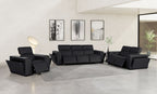 1224 Divanitalia 6-Piece Modular Power Reclining Sofa, Loveseat & Chair Set in Top Grain Italian Leather with 6 Power Recliners & Power Headrests - Black - SKU 1224-BLACK-6.6-HT-3PC - view 2