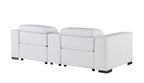1208 Genuine Leather Dual Power Reclining Console Loveseat