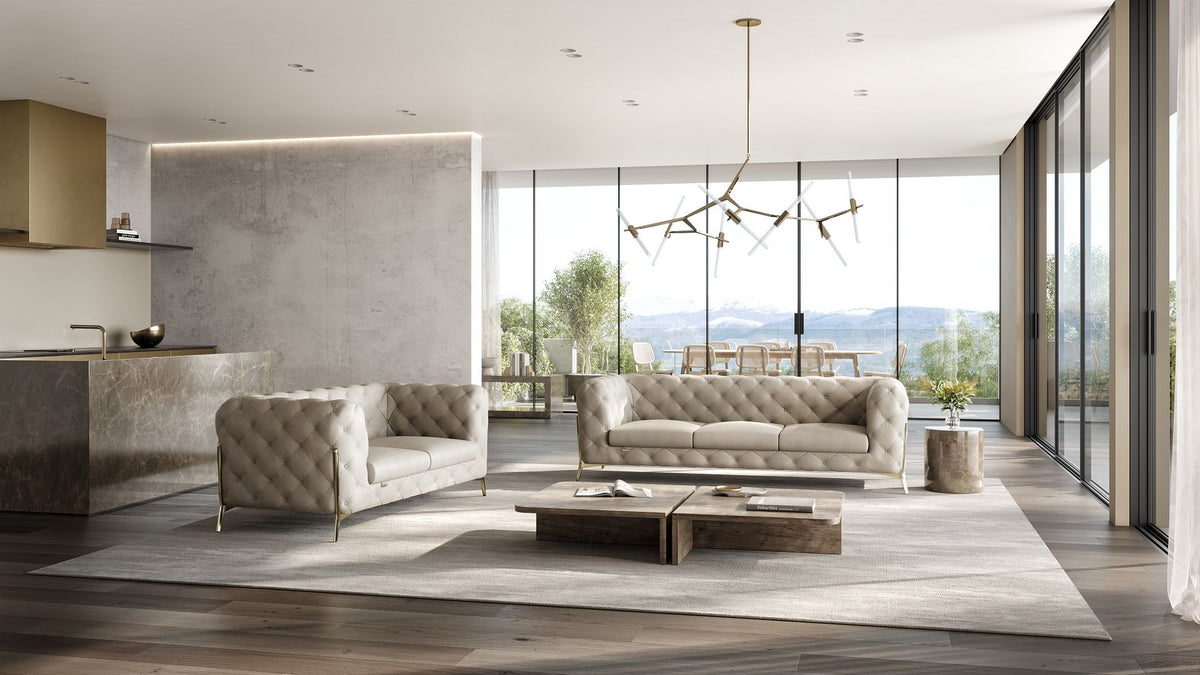 970 Divanitalia 2-Piece Sofa Set in Top-grain Italian Leather