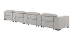 1208 7 Piece Leather Sofa with 4 Power Recliners and Power Headrests - Light Grey - SKU 1208-LT-GREY-S-7.4-HT - view 6