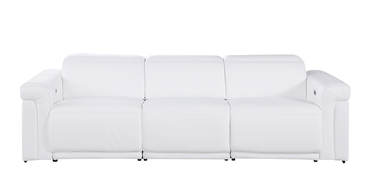 1126 Divanitalia 6-Piece Modular Power Reclining Sofa and Console Loveseat Set in Top Grain Italian Leather with 5 Power Recliners & Power Headrests - White - SKU 1126-WHITE-6.5-HT - view 5