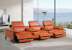 1246 Divanitalia Modular Power Triple Reclining Dual Console Sofa with Power Reclining Headrests - Top Grain Italian Leather - Camel - SKU 1246-CAMEL-5.3-HT - view 2