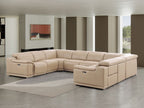 2679 8-Piece U-Shaped Power Reclining Sectional Sofa in Genuine Leather - 4 Recliners - Beige