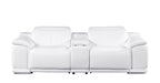 9762 Divanitalia 3-Piece Modular Power Reclining Console Loveseat with 2 Power Recliners in Top Grain Italian Leather