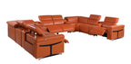 1126 Divanitalia 12-Piece U-Shaped Sectional Sofa in Top Grain Italian Leather with 4 Power Recliners & Power Headrests - Camel - SKU 1126-CAMEL-12PC-4PWR-U-SECTIONAL-GROUP - view 5