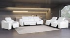 1116 Divanitalia 7-Piece Modular Power Reclining Sofa, Loveseat & Chair Set in Top Grain Italian Leather with 5 Power Recliners & Power Headrests - White - SKU 1116-WHITE-7.5-HT-3PC - view 2