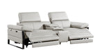 1246 Divanitalia Modular Power Triple Reclining Sofa and Console Loveseat Set with Power Headrests - Top Grain Italian Leather - Light Grey - SKU 1246-LT-GREY-6.5-HT-2PC - view 8