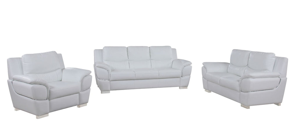 4572 Modern Genuine Leather 3-Piece Sofa Set - White - SKU 4572 WHITE 3PC (S/L/C) - GROUP - view 2