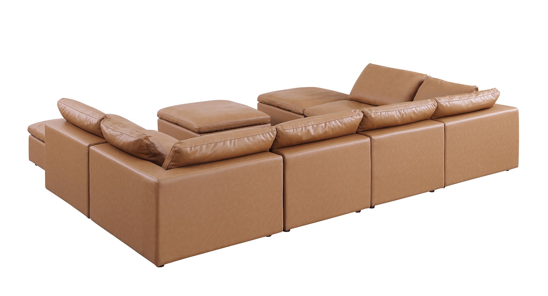 1100 Divanitalia Top-grain Italian Leather 9-Piece Sectional Sofa with Chaise