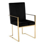 Fowler - Modern Black Velvet Dining Chair