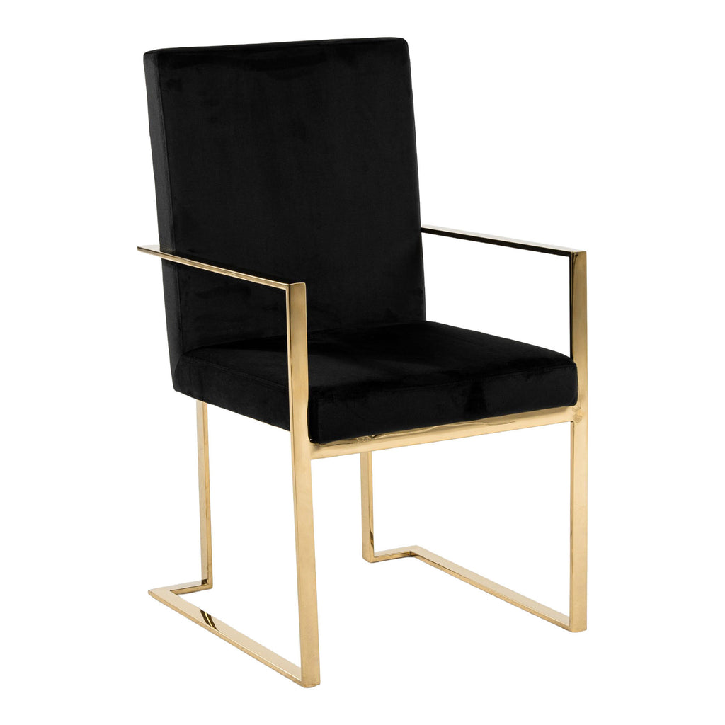 Fowler - Modern Black Velvet Dining Chair