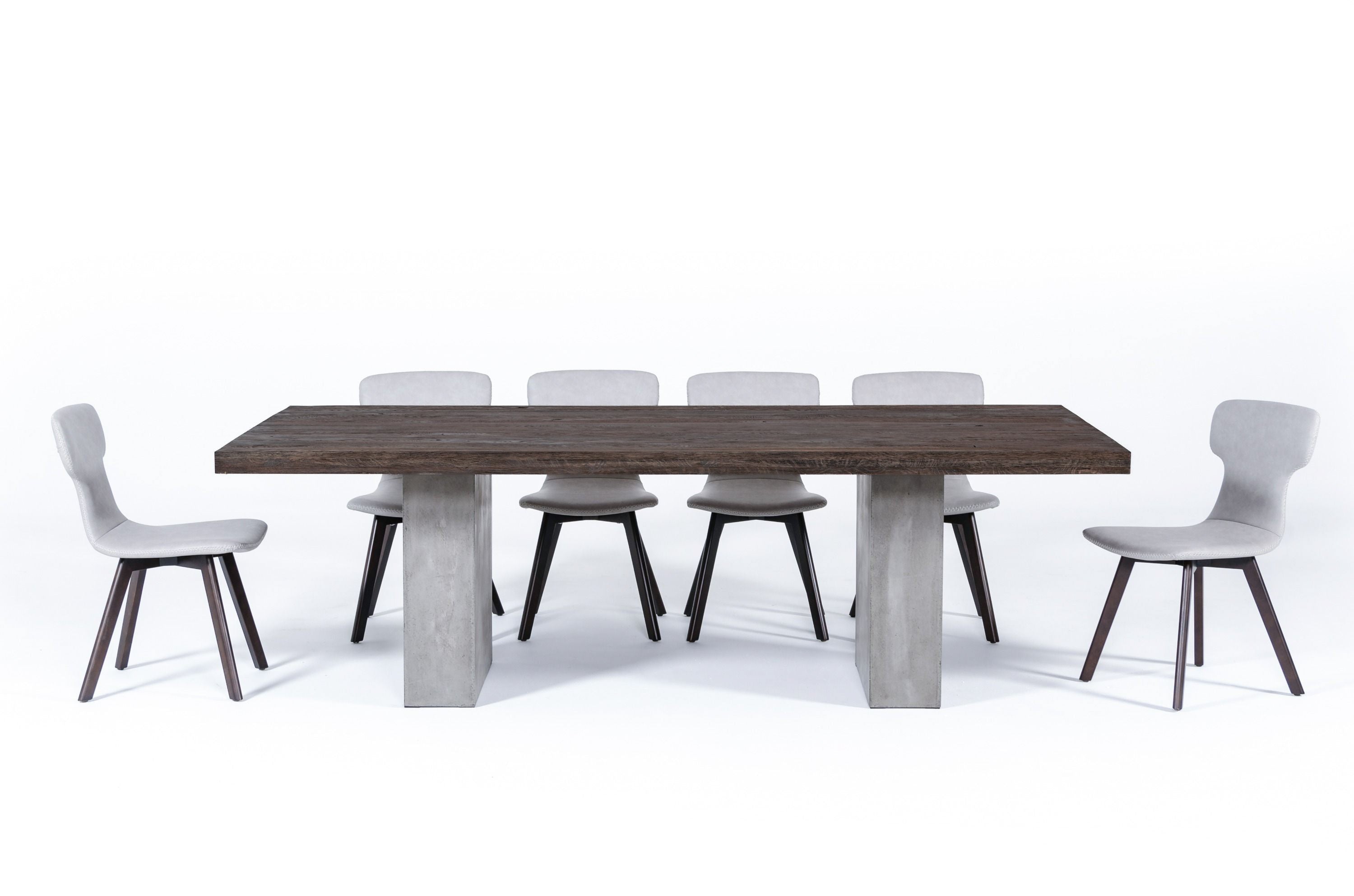 Renzo Modern Oak & Concrete Dining Table
