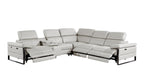 1246 Divanitalia 6-Piece L-Shaped Modular Power Reclining Sectional Sofa with 3 Power Recliners and Power Headrests - Top Grain Italian Leather - Light Grey - SKU 1246-LT-GREY-6PC-3PWR-SECTIONAL - view 4