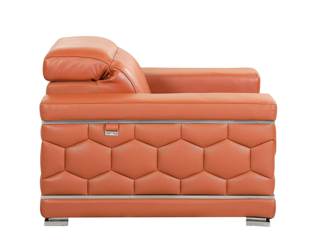692 Divanitalia 3-Piece Sofa Set with Adjustable Headrest in Top-grain Italian Leather - Camel - SKU 692- CAMEL 3PC (S/L/CH) - GROUP - view 12