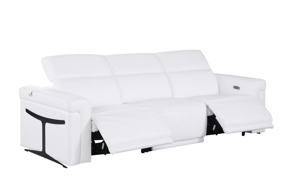 1126 Divanitalia 3-Piece Modular Power Reclining Sofa in Top Grain Italian Leather with 2 Power Recliners & Power Headrests