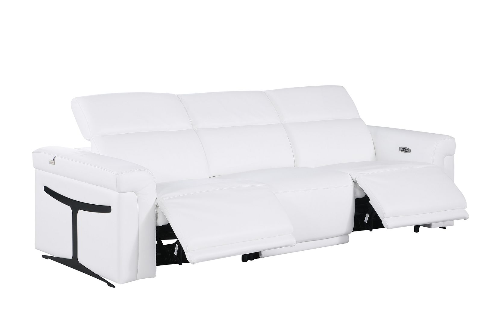 1126 Divanitalia 3-Piece Modular Power Reclining Sofa in Top Grain Italian Leather with 2 Power Recliners & Power Headrests
