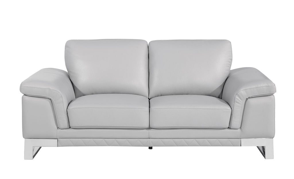 411 Divanitalia 2-Piece Sofa Set in Top-grain Italian Leather - Light Grey - SKU 411- LIGHT GRAY 2PC (S/L) - GROUP - view 7