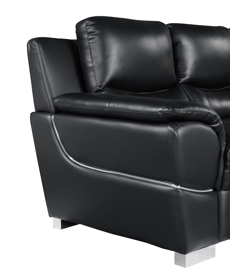 4572 Modern Genuine Leather Sofa - Black - SKU 4572-S-BLACK - view 6