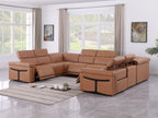 1126 Divanitalia 8-Piece U-Shaped Sectional Sofa in Top Grain Italian Leather with 4 Power Recliners & Power Headrests