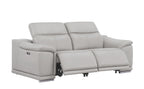 2679 Power Reclining Sofa, Loveseat & Chair Set in Genuine Leather - 5 Recliners - Light Grey - SKU 2679-LT-GRAY-6.5-HT-3PC - view 4