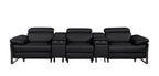 1246 Divanitalia Modular Power Triple Reclining Dual Console Sofa with Power Reclining Headrests - Top Grain Italian Leather - Black - SKU 1246-BLACK-5.3-HT - view 3
