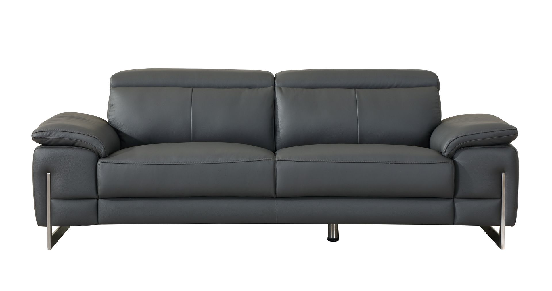 636 Divanitalia Dark Gray Sofa in Top-grain Italian Leather - Dark Grey