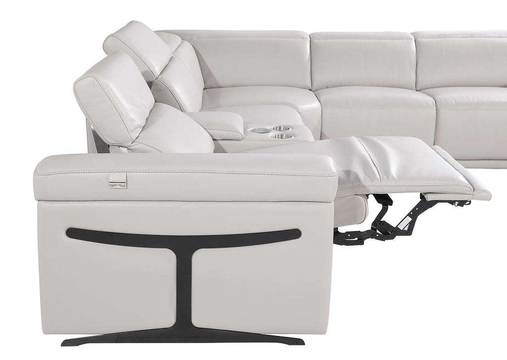 1126 Divanitalia 8-Piece U-Shaped Sectional Sofa in Top Grain Italian Leather with 4 Power Recliners & Power Headrests