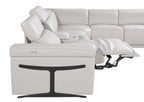 1126 Divanitalia 8-Piece U-Shaped Sectional Sofa in Top Grain Italian Leather with 4 Power Recliners & Power Headrests