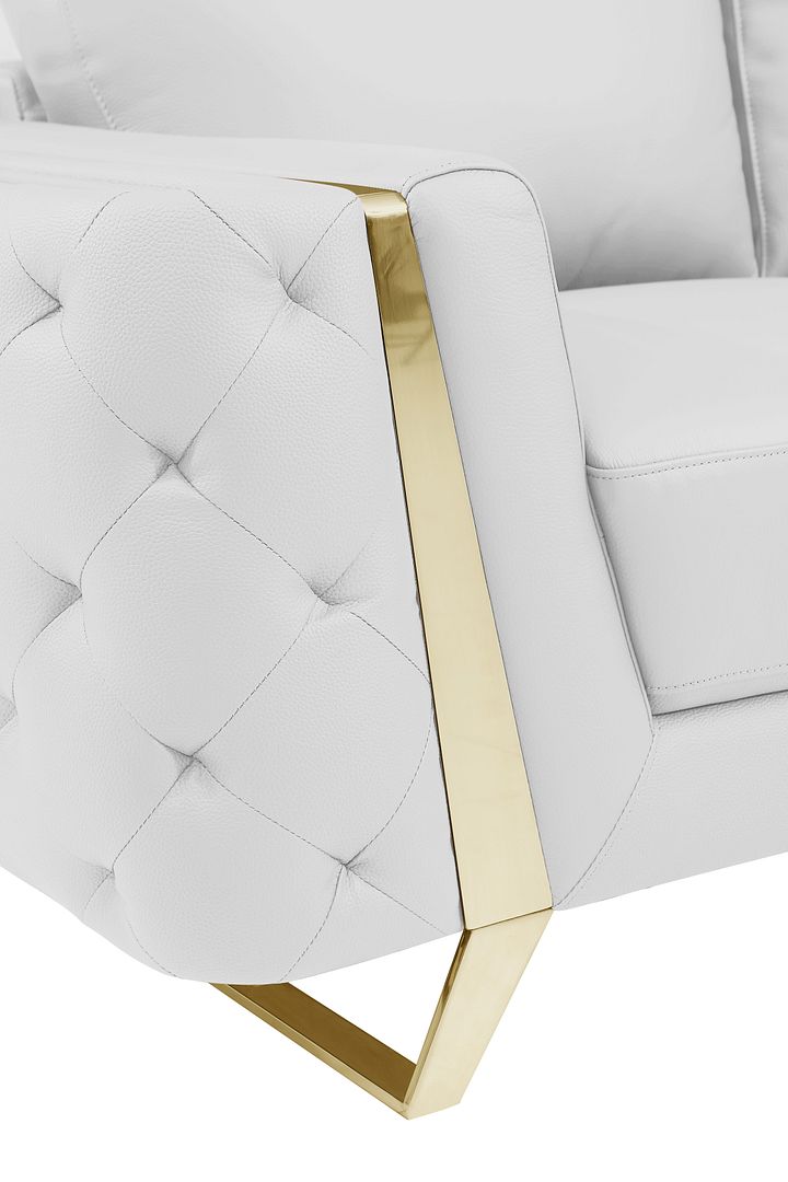 1050 Divanitalia 3-Piece Sofa Set in Top-grain Italian Leather - White - SKU 1050-WHITE-2PC - view 15