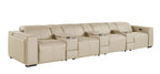 1224 Divanitalia 7-Piece Modular Power Reclining Sofa in Top Grain Italian Leather with 4 Power Recliners & Power Headrests