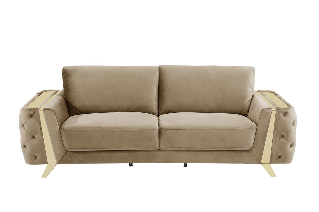 1051 Divanitalia Beige Sofa in Velvet Fabric - Cream