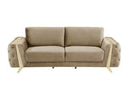 1051 Divanitalia Beige Sofa in Velvet Fabric - Cream