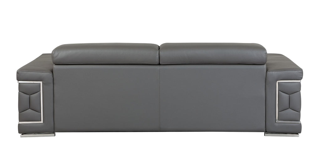 692 Divanitalia Sofa with Adjustable Headrest in Top-grain Italian Leather - Dark Grey - SKU 692-S-DARK GRAY - view 4