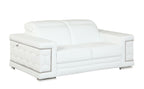 692 Divanitalia Loveseat with Adjustable Headrest in Top-grain Italian Leather - White - SKU 692-L-WHITE - view 2