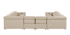 1224 Divanitalia 8-Piece U-Shaped Sectional Sofa in Top Grain Italian Leather with 4 Power Recliners & Power Headrests