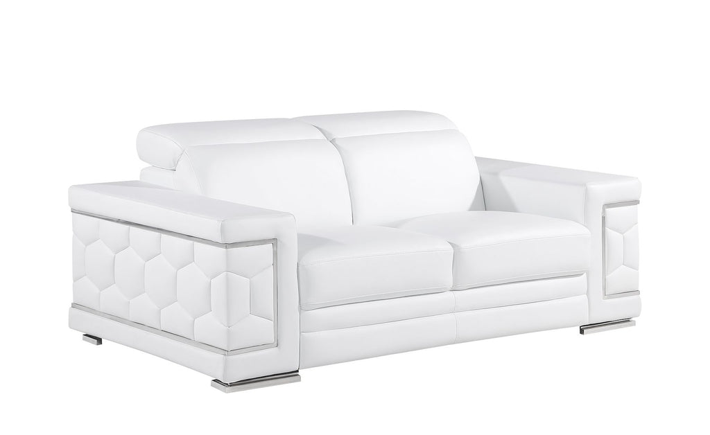 296 Modern Genuine Leather 2-Piece Sofa Set - White - SKU 296-WHITE-2PC - view 6