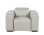 1126 Divanitalia Top Grain Italian Leather Power Reclining Chair with Power Headrests