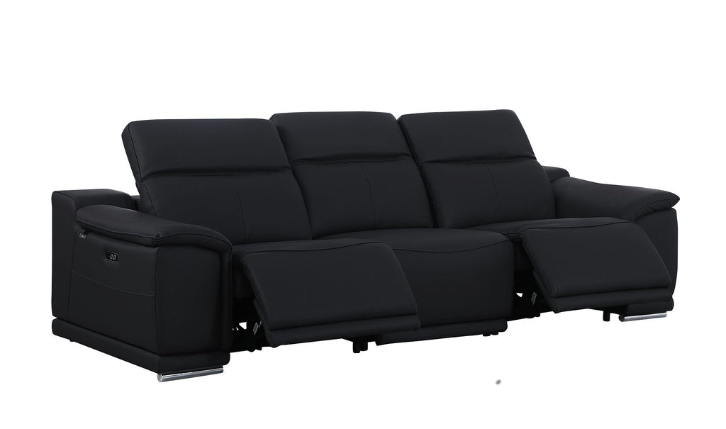 9762 Divanitalia 3-Piece Modular Power Reclining Sofa with 2 Power Recliners in Top Grain Italian Leather