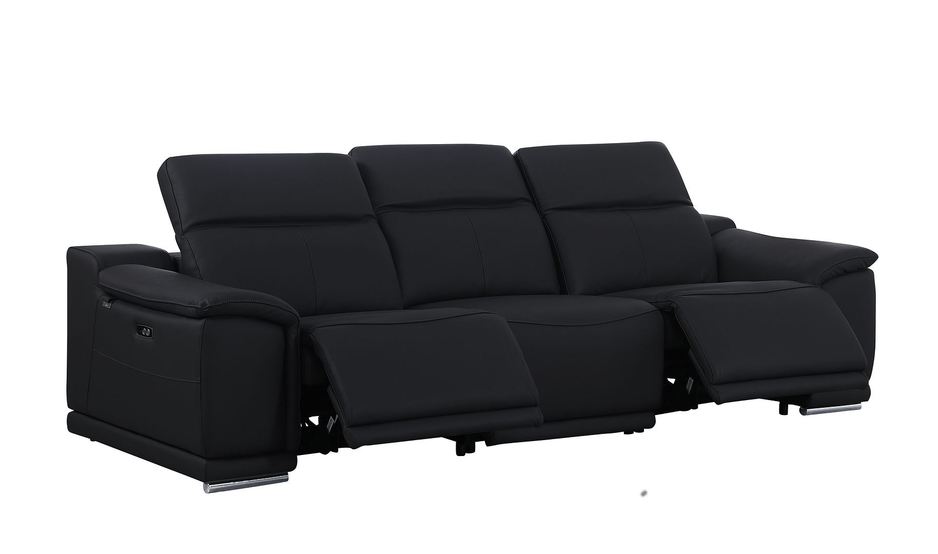 9762 Divanitalia 3-Piece Modular Power Reclining Sofa with 2 Power Recliners in Top Grain Italian Leather