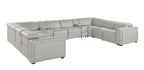 1224 Divanitalia 10-Piece U-Shaped Sectional Sofa in Top Grain Italian Leather with 4 Power Recliners & Power Headrests